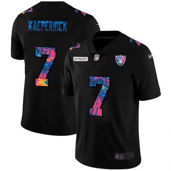 Las Vegas Raiders 7 Colin Kaepernick Men Nike Multi Color Black 2020 NFL Crucial Catch Vapor Untouchable Limited Jersey